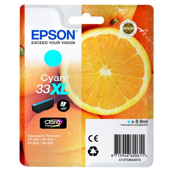 Epson Tintenpatrone cyan 33XL C13T33624010