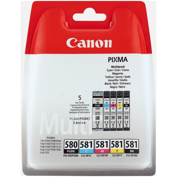 Canon Tintenpatrone MultiPack Bk,C,M,Y PGI-580 CLI 581 CMYK