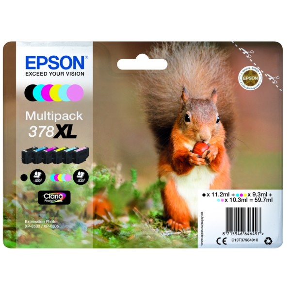 Epson Tintenpatrone MultiPack Bk,C,M,Y,LC,LM 378XL C13T37984