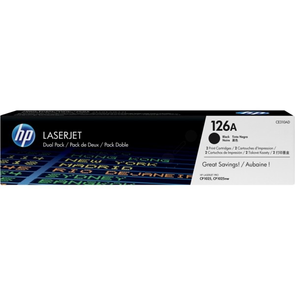 HP Toner schwarz Doppelpack 126A CE310AD