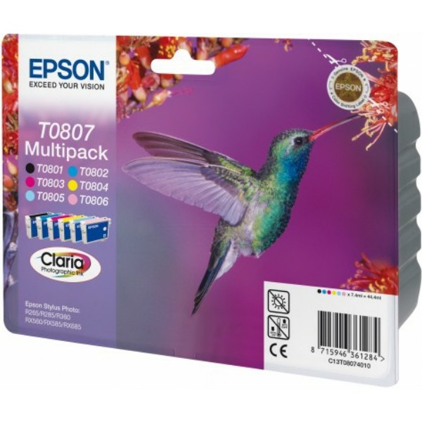 Epson Tintenpatrone MultiPack Bk,C,M,Y,LC,LM T0807 C13T08074