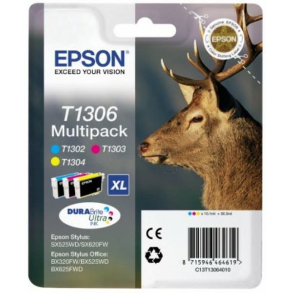 Epson Tintenpatrone MultiPack C,M,Y XL T1306 C13T13064010