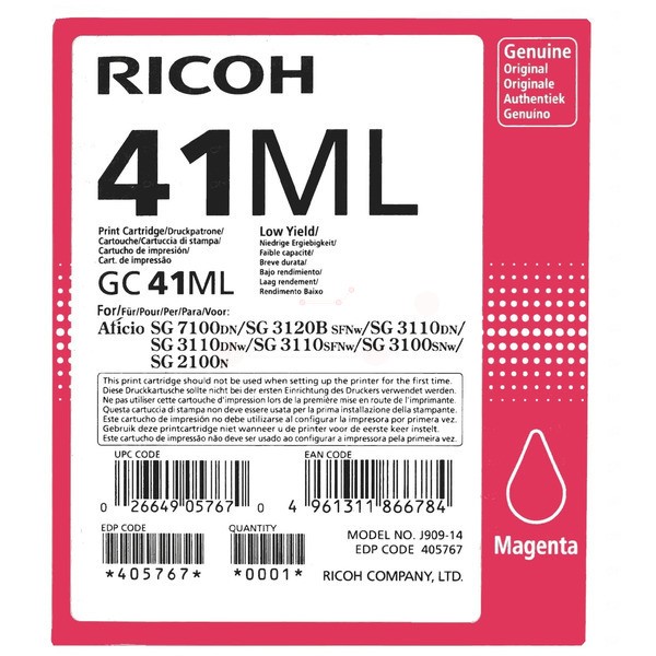 Ricoh Gelkartusche magenta GC-41 ML 405767