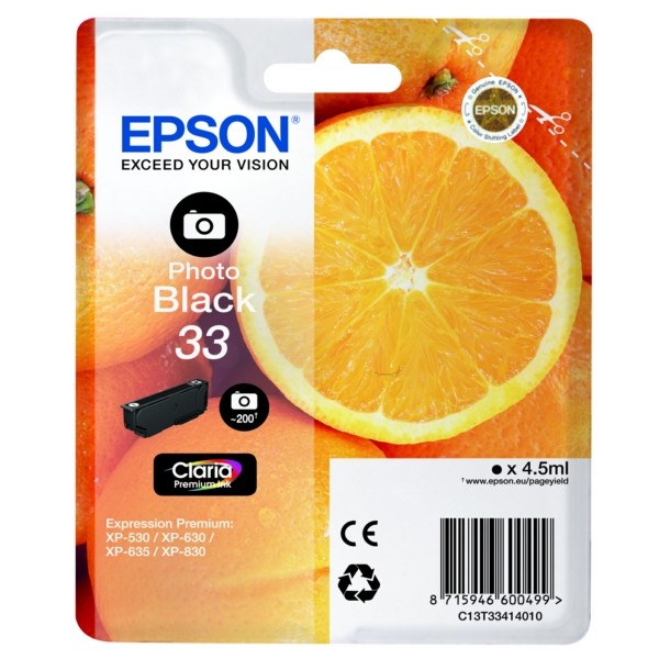 Epson Tintenpatrone schwarz foto 33 C13T33414010