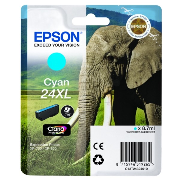Epson Tintenpatrone cyan 24XL C13T24324010