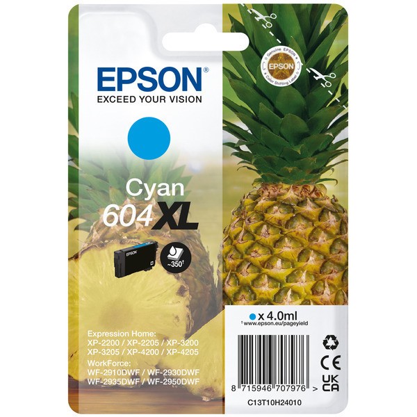 Epson Tintenpatrone cyan High-Capacity 604XL C13T10H24010