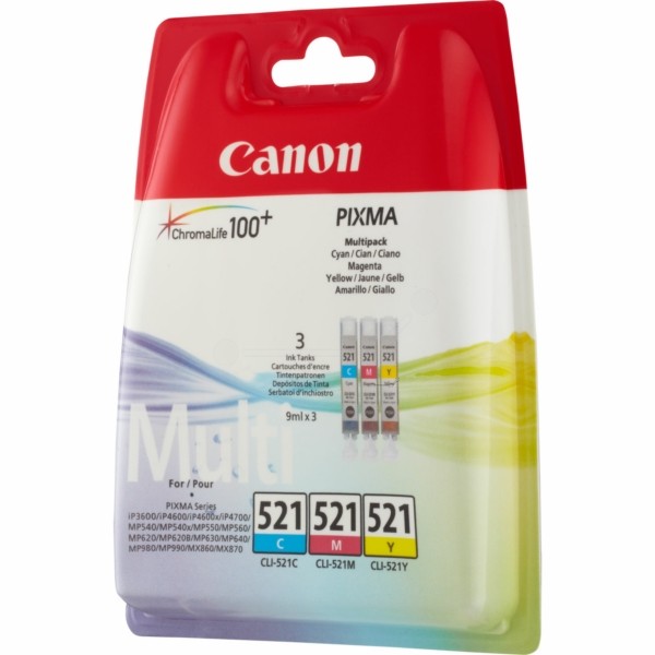Canon Tintenpatrone MultiPack C,M,Y 521 2934B010