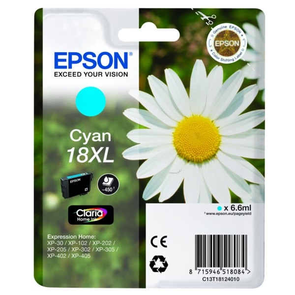 Epson Tintenpatrone cyan 18XL C13T18124010