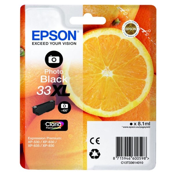 Epson Tintenpatrone schwarz foto 33XL C13T33614010