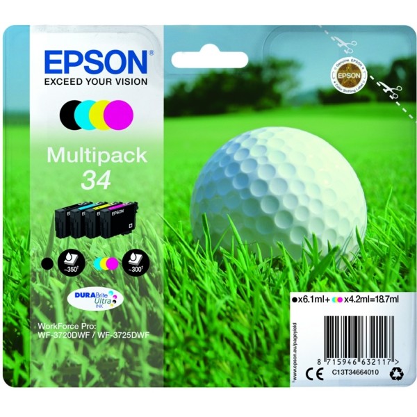 Epson Tintenpatrone MultiPack Bk,C,M,Y 34 C13T34664010