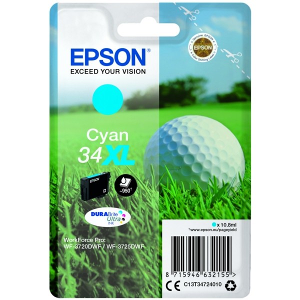 Epson Tintenpatrone cyan 34XL C13T34724010