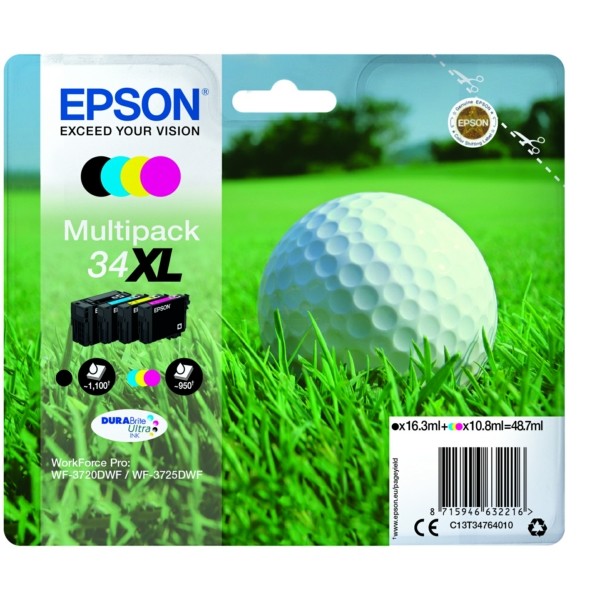 Epson Tintenpatrone MultiPack Bk,C,M,Y 34XL C13T34764010