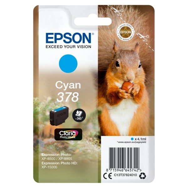 Epson Tintenpatrone cyan 378 C13T37824010